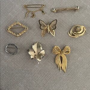Chic Gold and Silver Brooch Collection